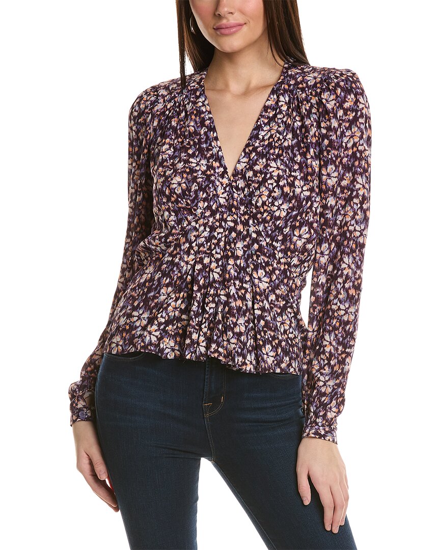 

Блузка Isabel Marant Etoile Eddy с шелковой отделкой, фиолетовый