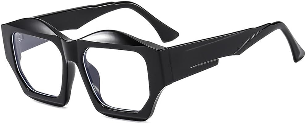 

Винтажные солнцезащитные очки для женщин и мужчин, роскошные солнцезащитные очки с нестандартной оправой и многоугольными линзами, модные очки UV400 TKKTLLT, Black Clear