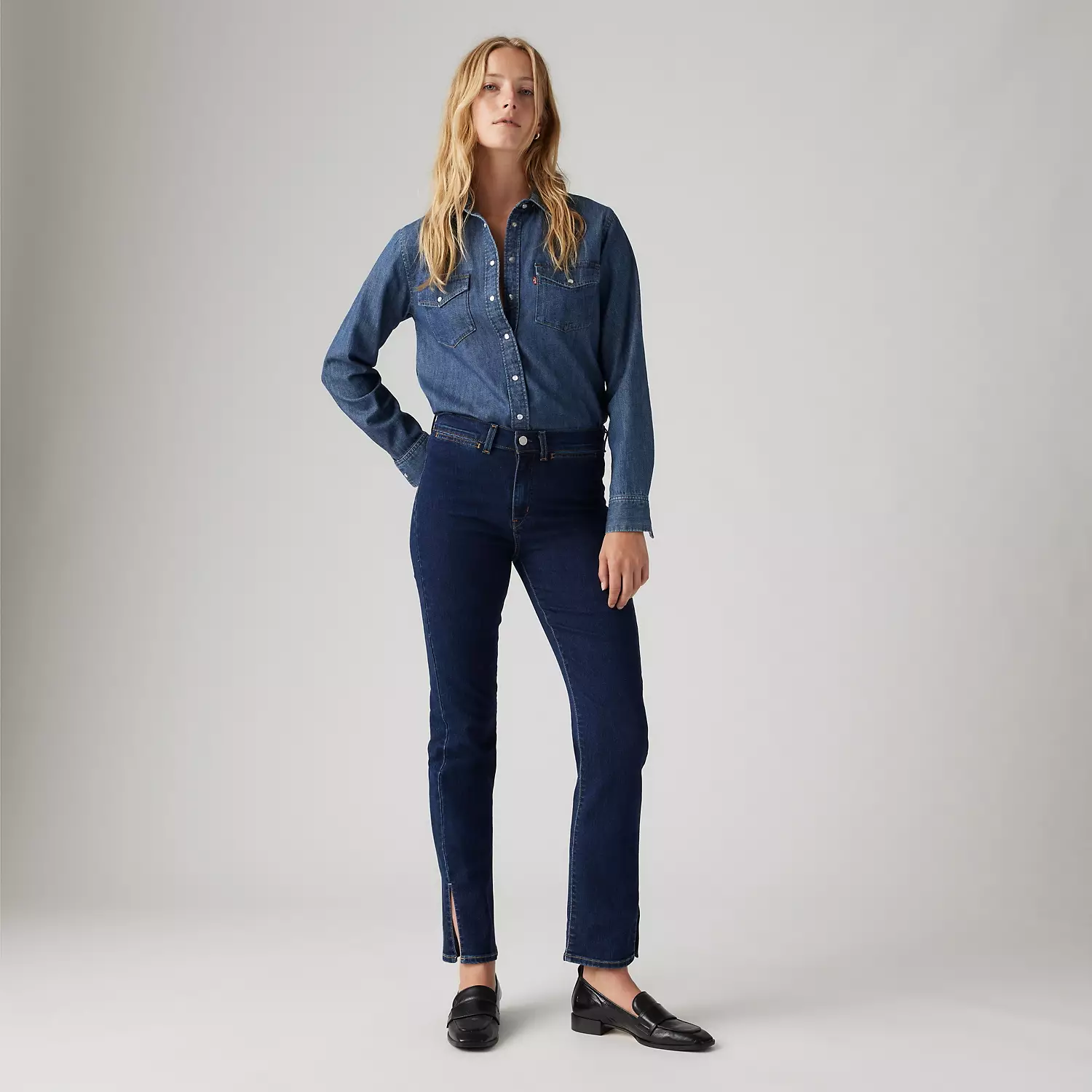 

Джинсы женские прямые с высокой посадкой 724 Levi's, цвет Outside The Screen - Dark Wash