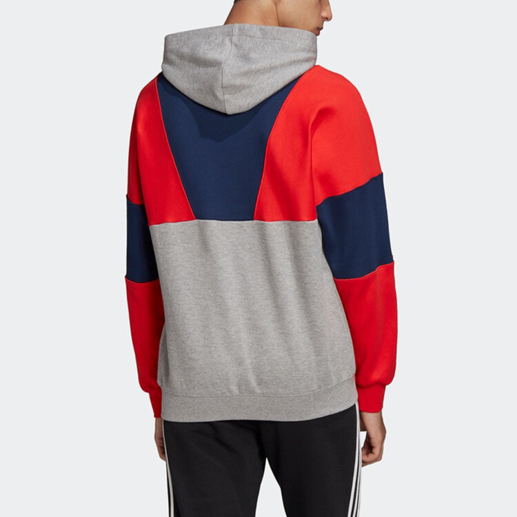 Толстовка с капюшоном Colorblock для мужчин Grey One/Better Scarlet/Blue Bird Adidas Originals, серый — фото 4
