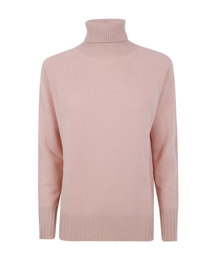 

Розовый свитер с высоким воротником и рукавами реглан Twinset, розовый