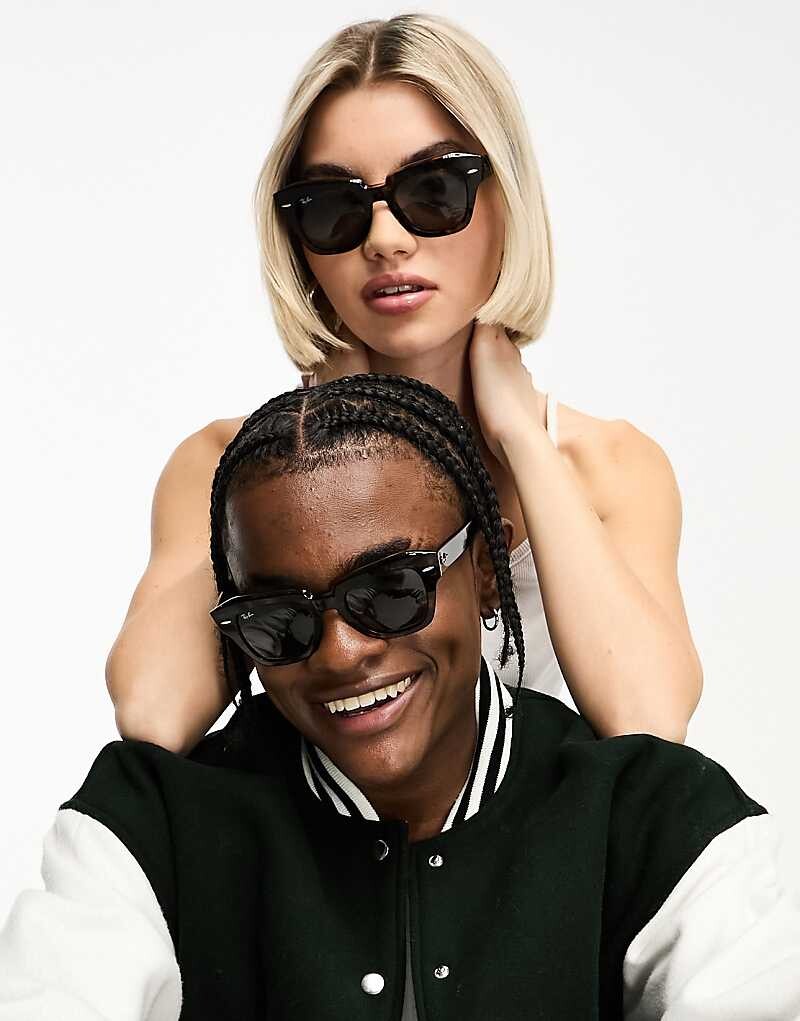 

Квадратные солнцезащитные очки черепаховой расцветки Ray-Ban State Street