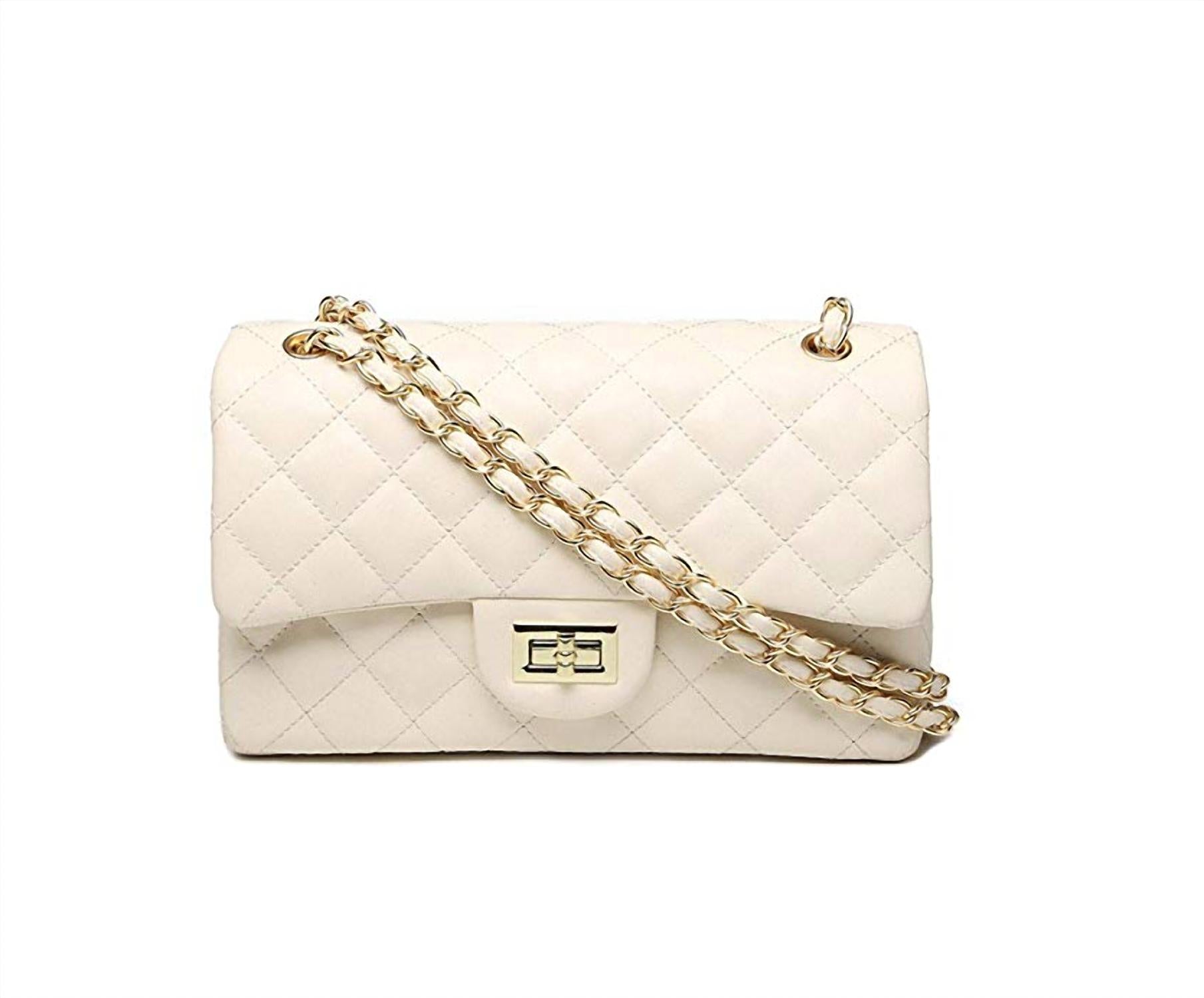 

Charlie Leather Большая стеганая женская сумка белого цвета