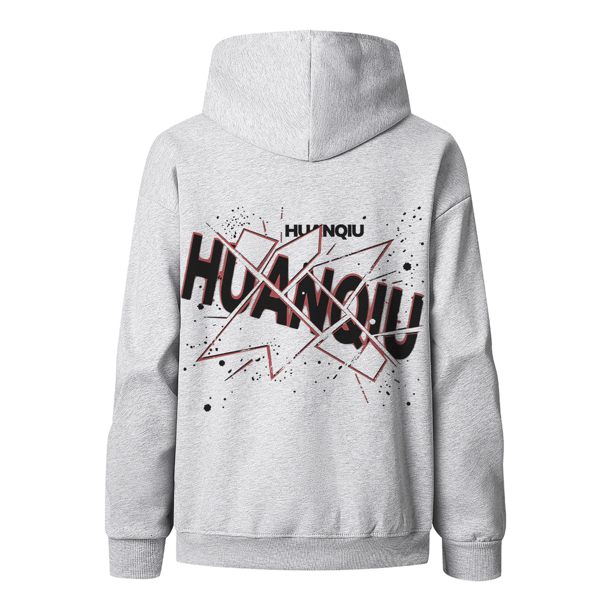 

Толстовка Unisex Hooded Moderate Heavyweight HUANQIU, белый heather серый