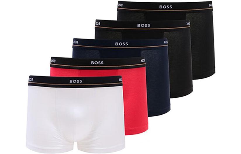 

Боксеры мужские 5 штук HUGO BOSS, 5 штук (черный+черный+синий+красный+белый)