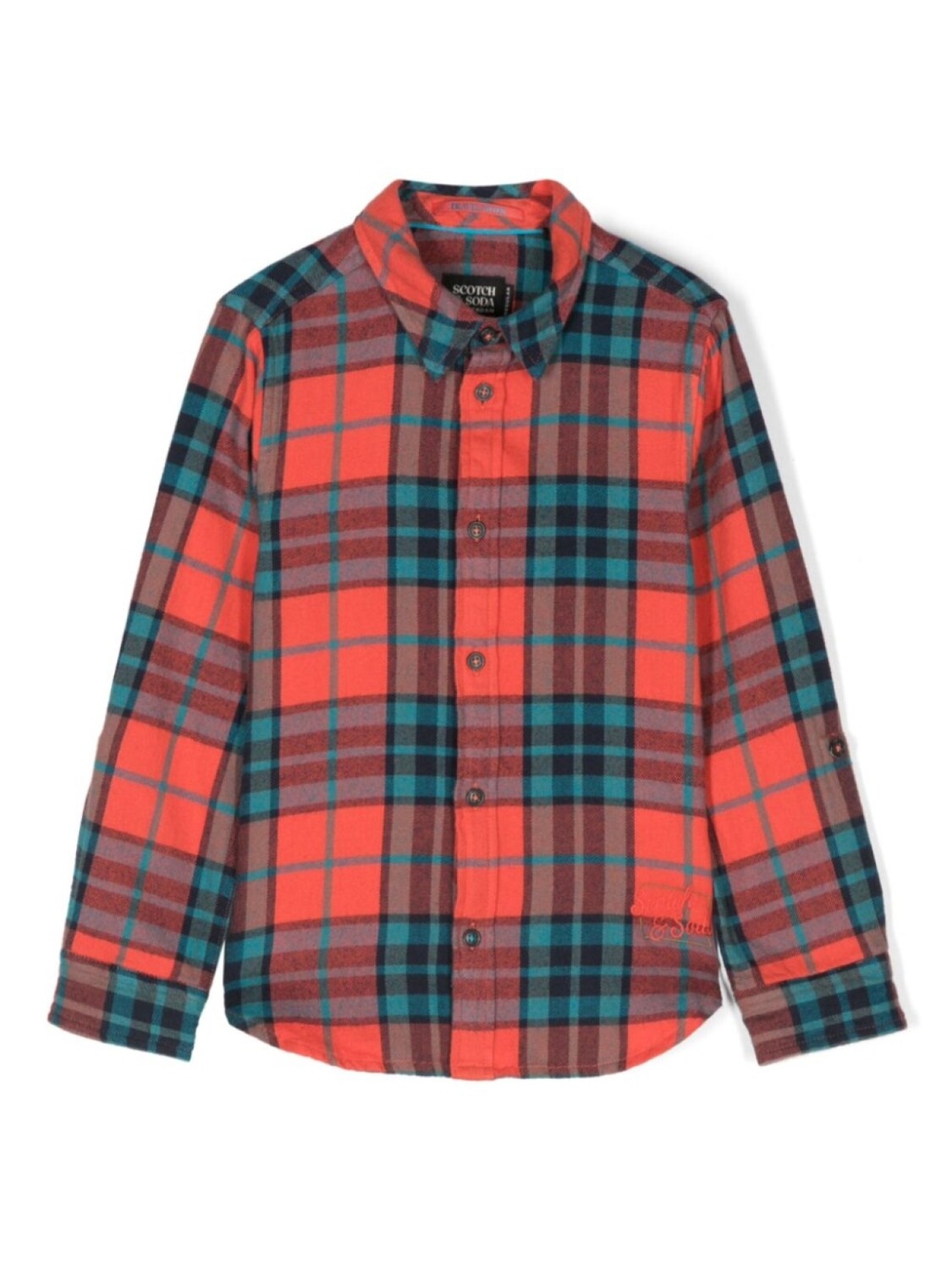 

Клетчатая рубашка с длинными рукавами Scotch & Soda, красный