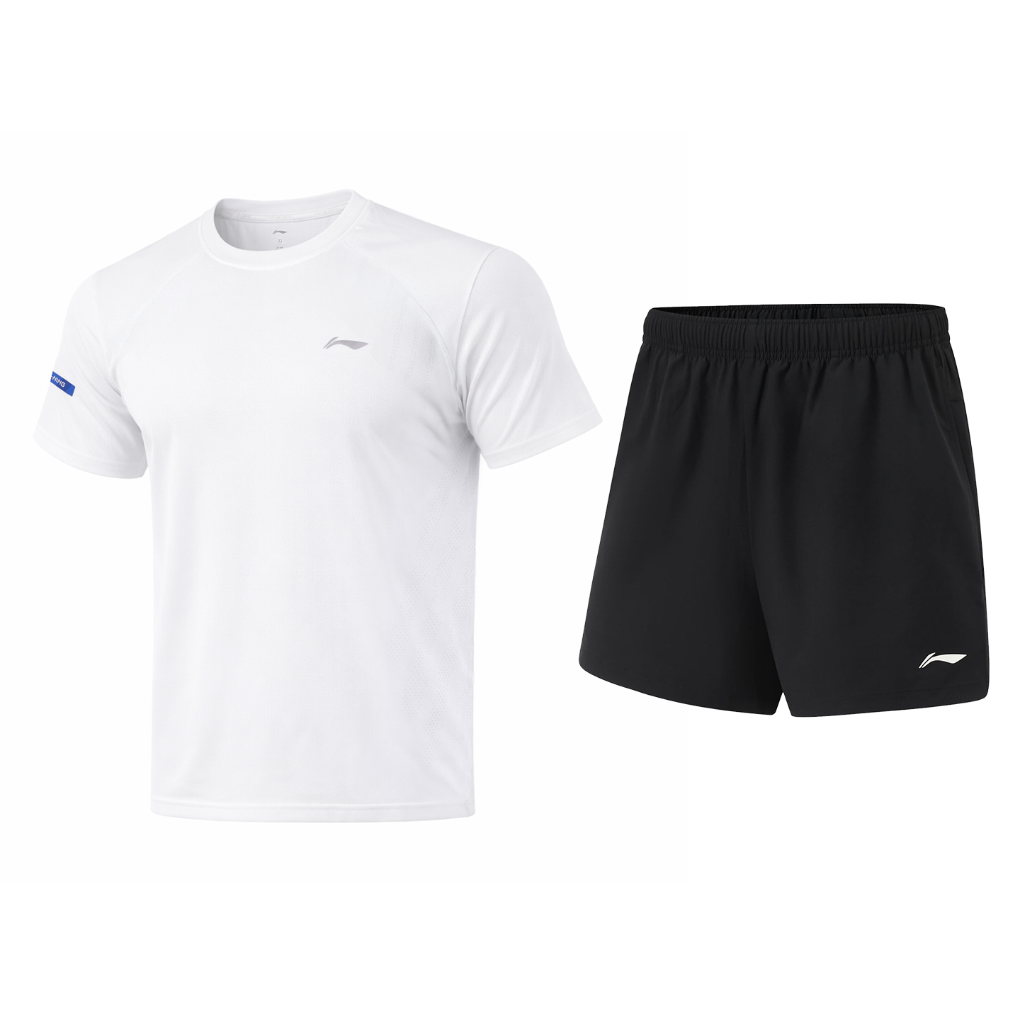 

Li-Ning Casual Sportswear Men's, белый short-sleeved shirt+черный shorts