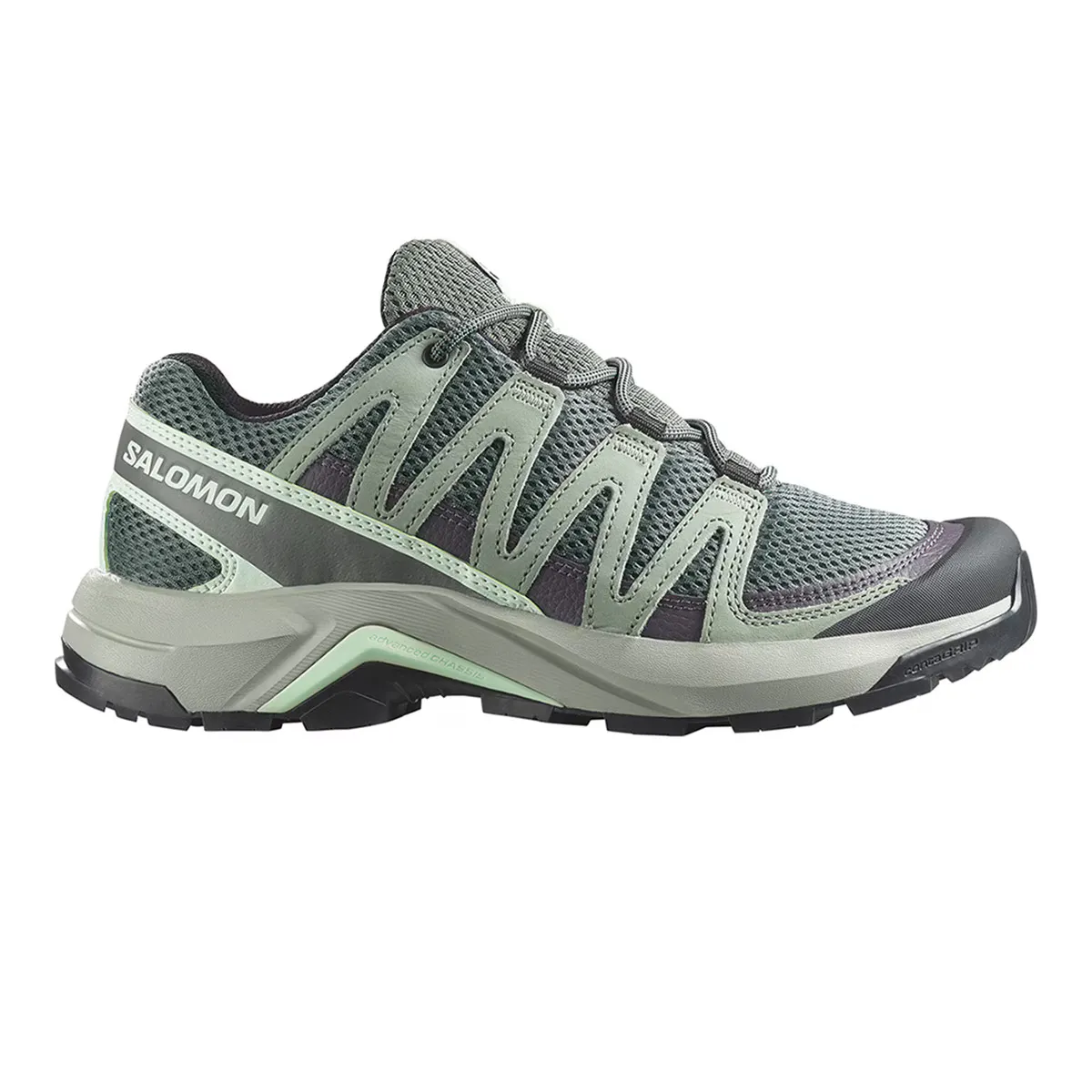 

Женские кожаные походные ботинки SALOMON X-ADVENTURE RECON W, серый/зеленый