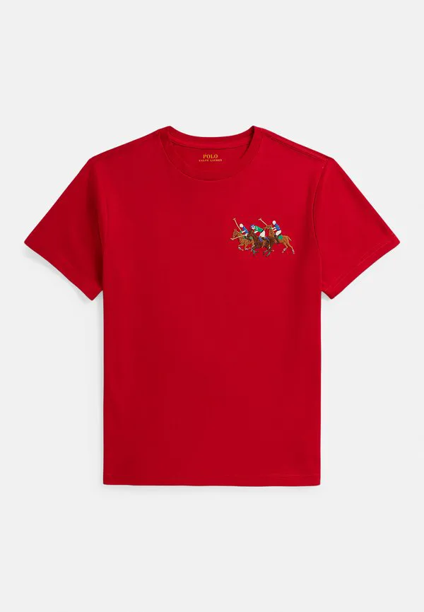 Футболка из хлопкового трикотажа triplepony с принтом 714y Polo Ralph Lauren, Red