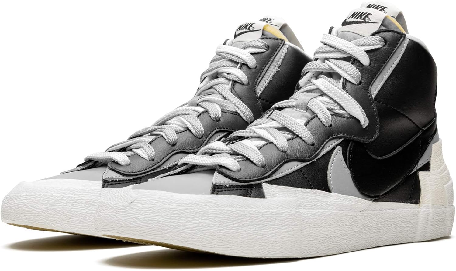 Sacai Blazer Mid by Nike - Black, White, University Blue, Sail, черный/серый/белый — фото 3