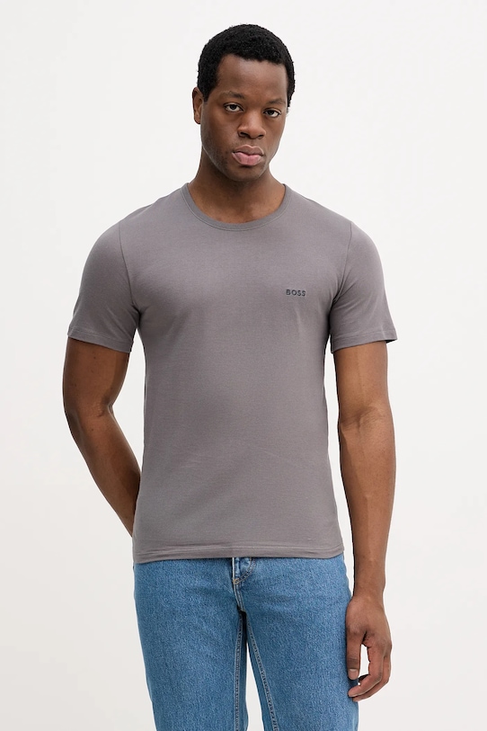 Набор из 3 хлопковых футболок tshirtrn 3p classic BOSS, серый — фото 3