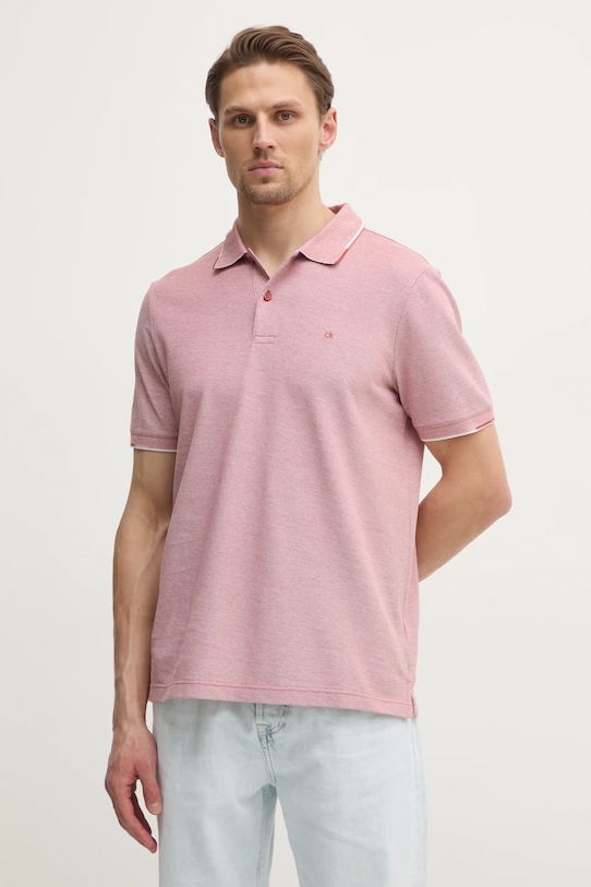 

Хлопковая поло Calvin Klein, розовый