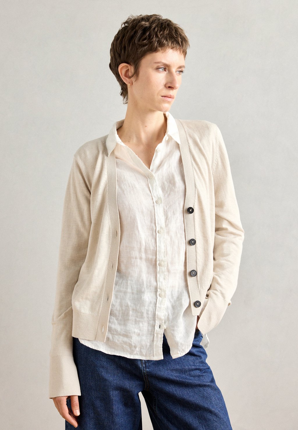 

Кардиган LONGSLEEVE V NECK Marc O'Polo, Stone
