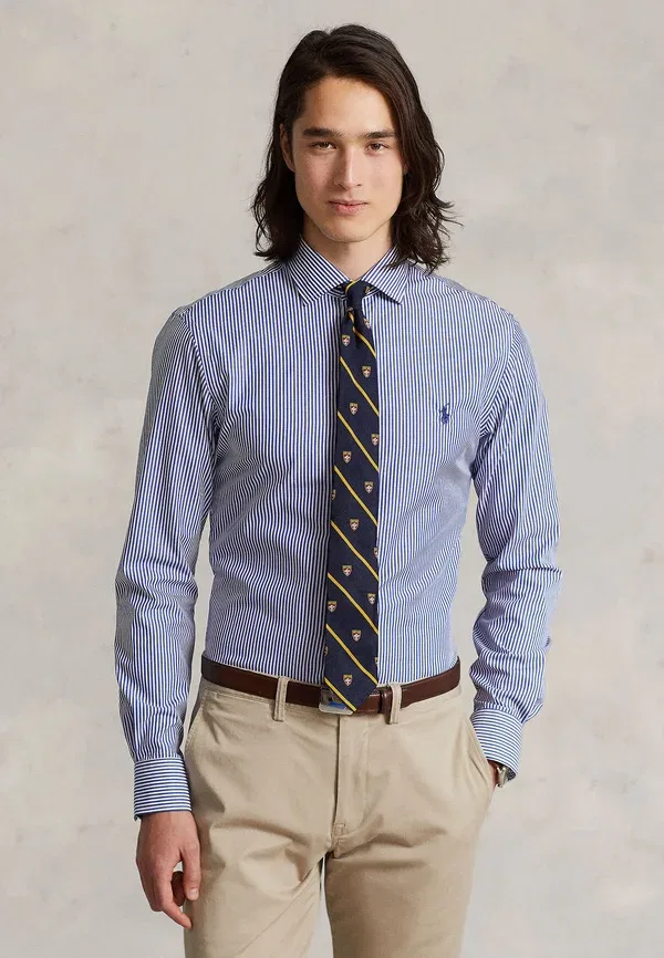 Спортивная рубашка из поплина Slim Fit Polo Ralph Lauren, королевский синий/белый