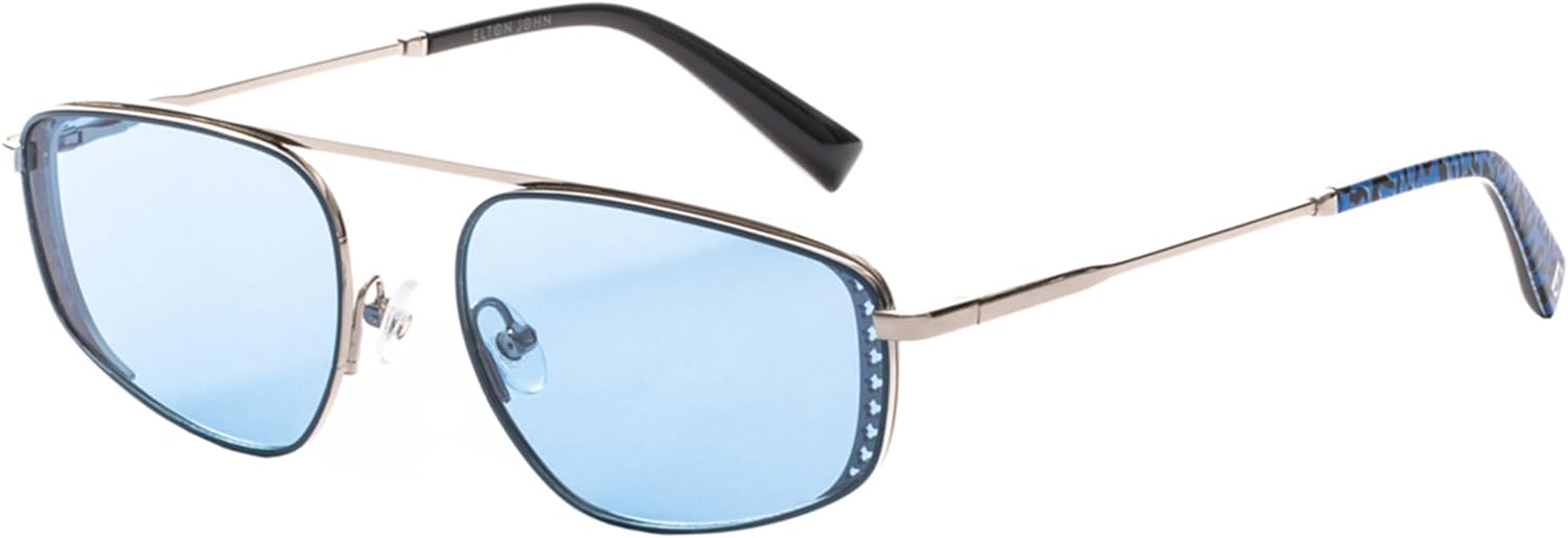 

Очки Elton John Eyewear с тонированными линзами для мужчин и женщин, модные тонированные линзы - очки с антибликовым покрытием и 100% защитой от УФ-излучения, Starstruck - Blue