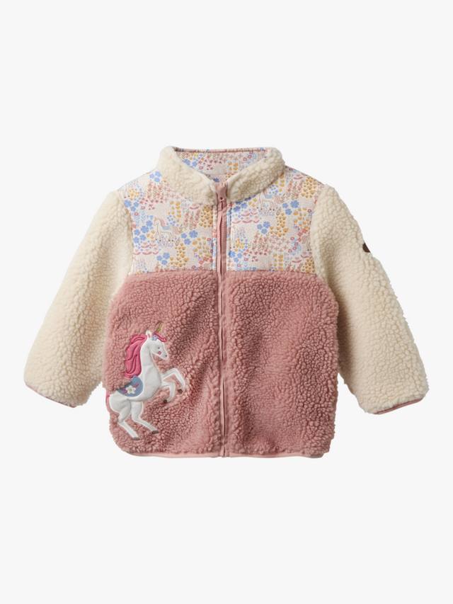 

Детская флисовая куртка с аппликацией Reversible JoJo Maman Bébé, Cream