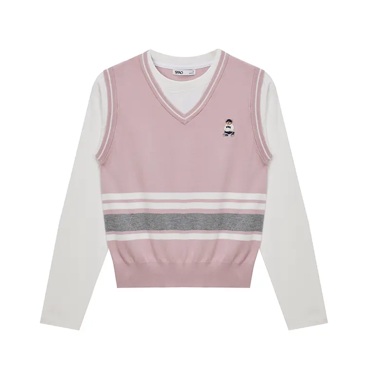 

Вязаный свитер женский с круглым вырезом Moderate SPAO, светло-розовый