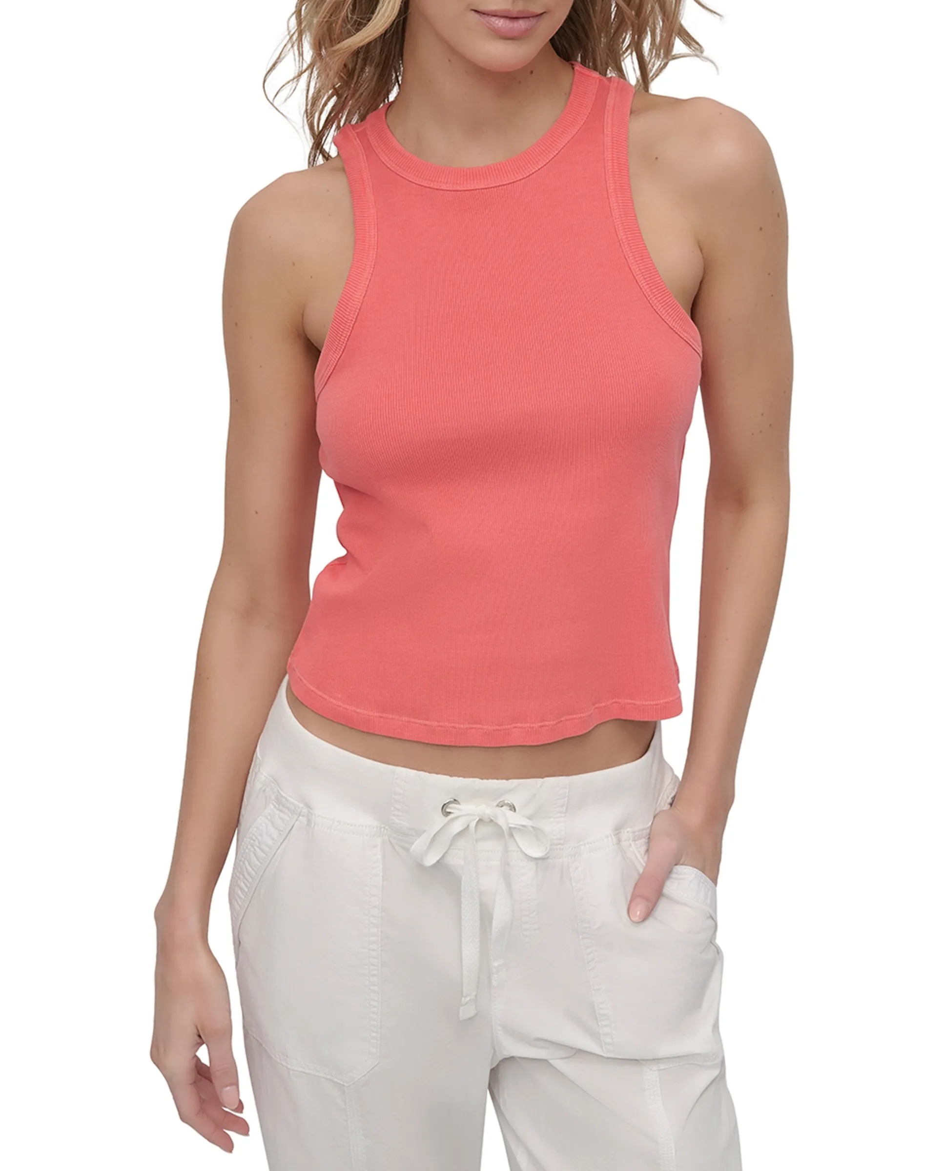 

Женский топ с круглым вырезом Dkny Jeans, коралловый