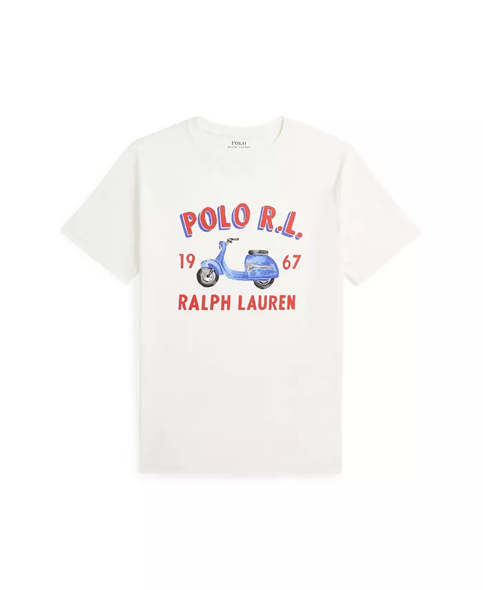 

Футболка с логотипом Big Boys Polo Ralph Lauren, слоновая кость/кремовый