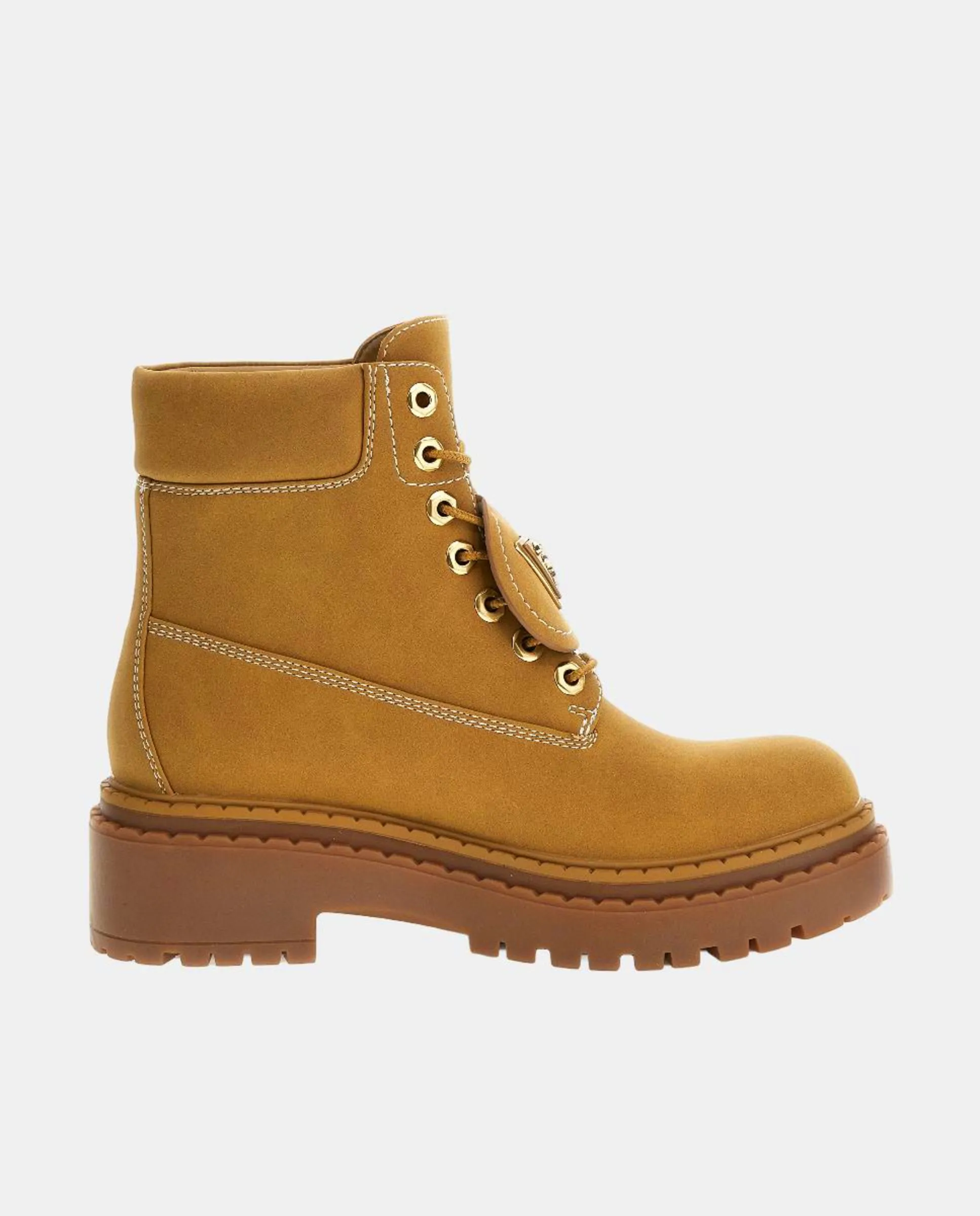 Женские ботинки Leavey на плоской подошве со шнуровкой Guess, светло-коричневый