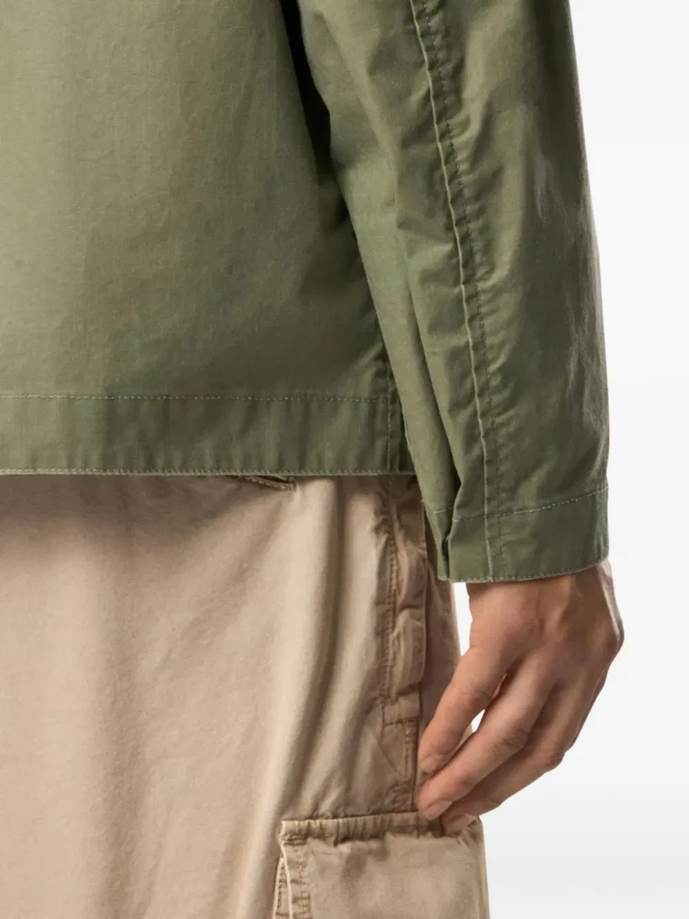 Вощеная рубашка-куртка Stone Island, зеленый — фото 3