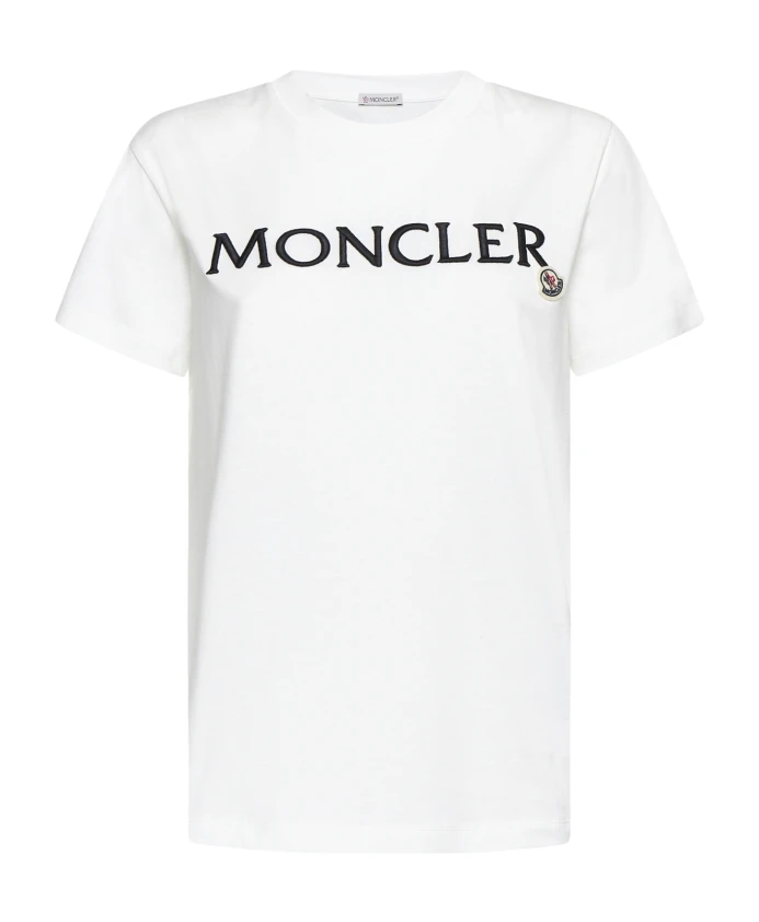 

Хлопковая футболка S с вышивкой логотипа Moncler, белый