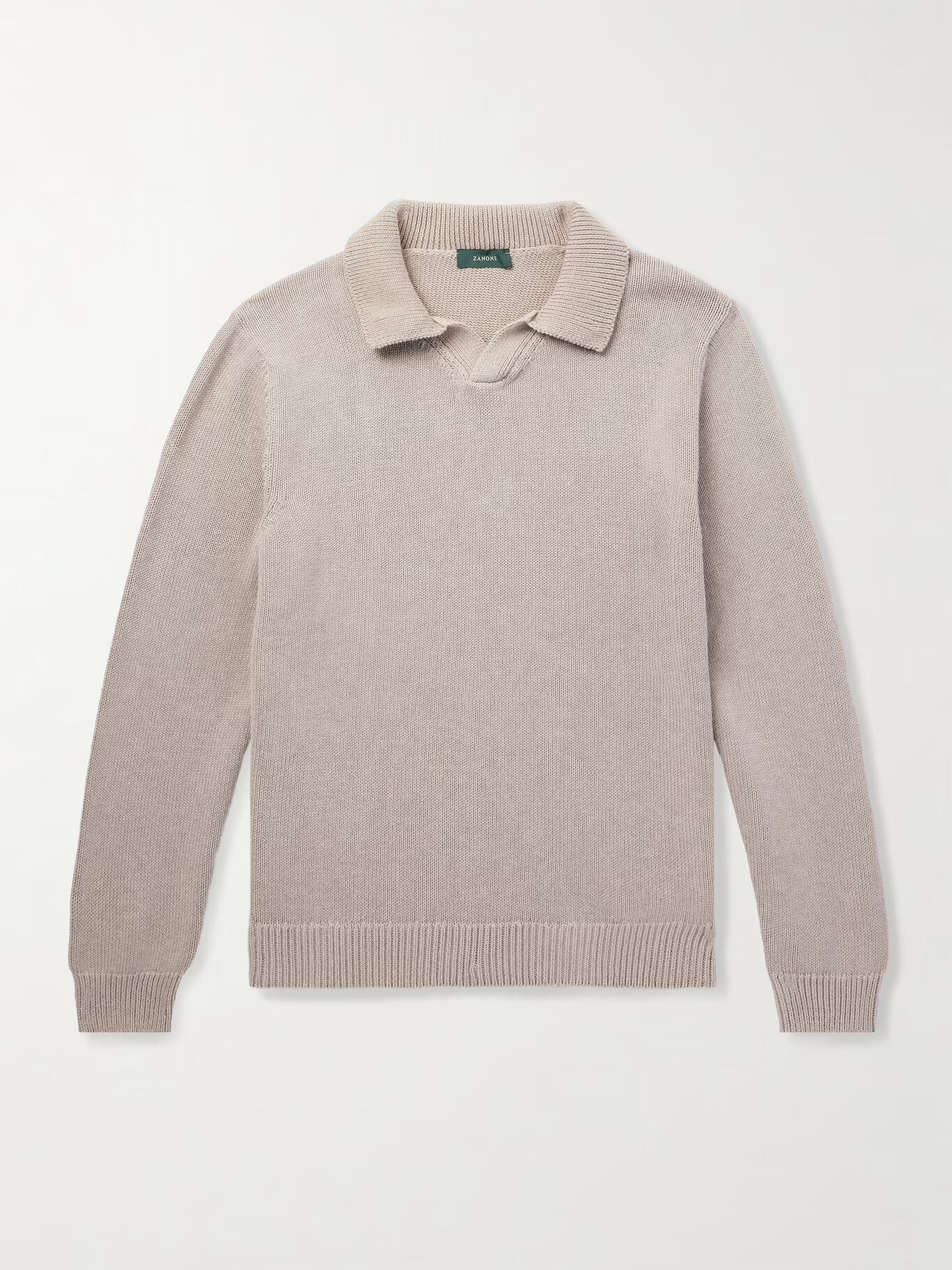 

Рубашка-поло из хлопка в рубчик INCOTEX, бежевый