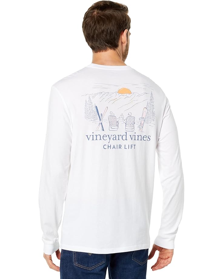 

Мужская футболка с длинным рукавом и карманом Vineyard Vines Chair Lift, White Cap, Белый, Мужская футболка с длинным рукавом и карманом Vineyard Vines Chair Lift, White Cap