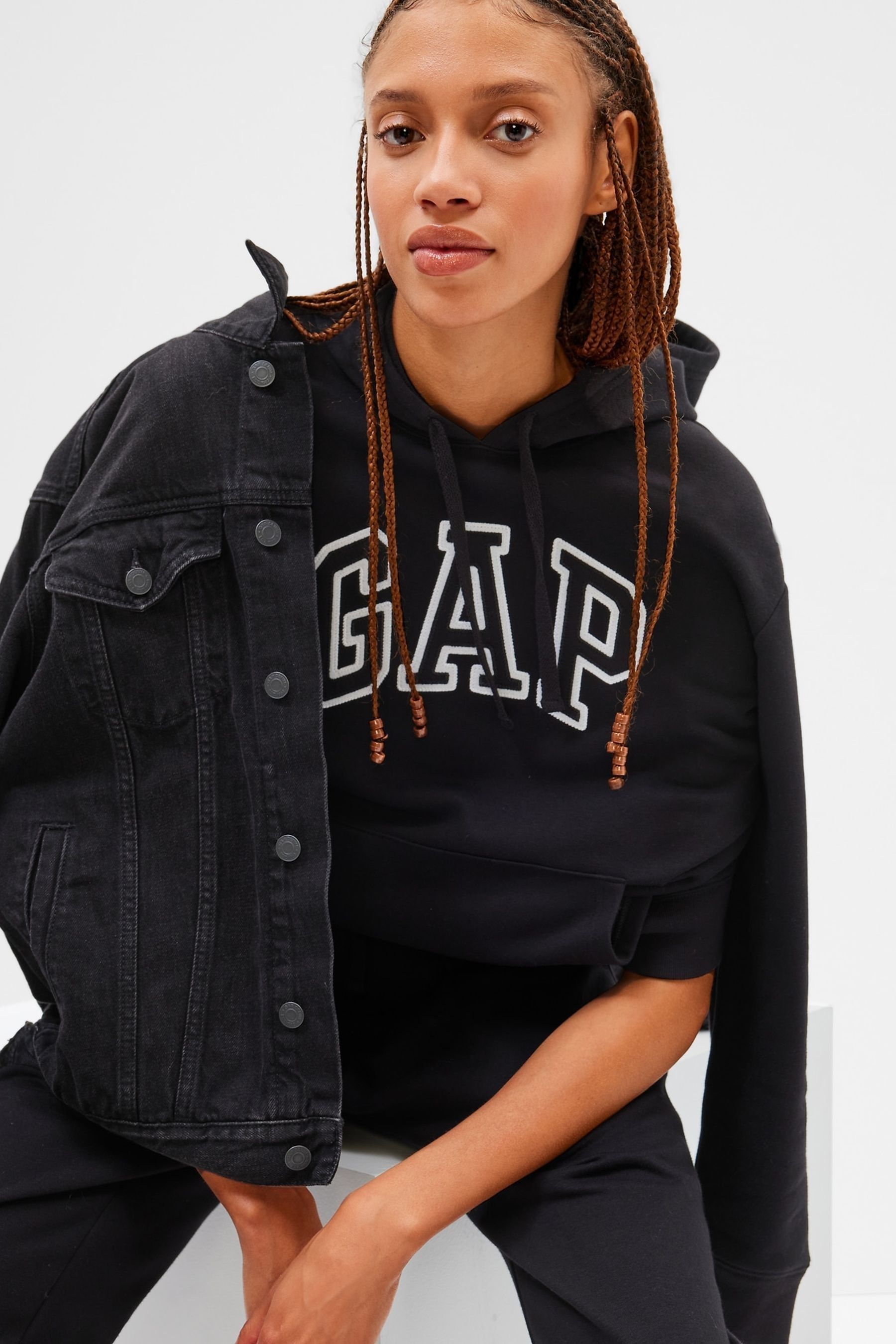 

Флисовая толстовка с логотипом Gap, черный