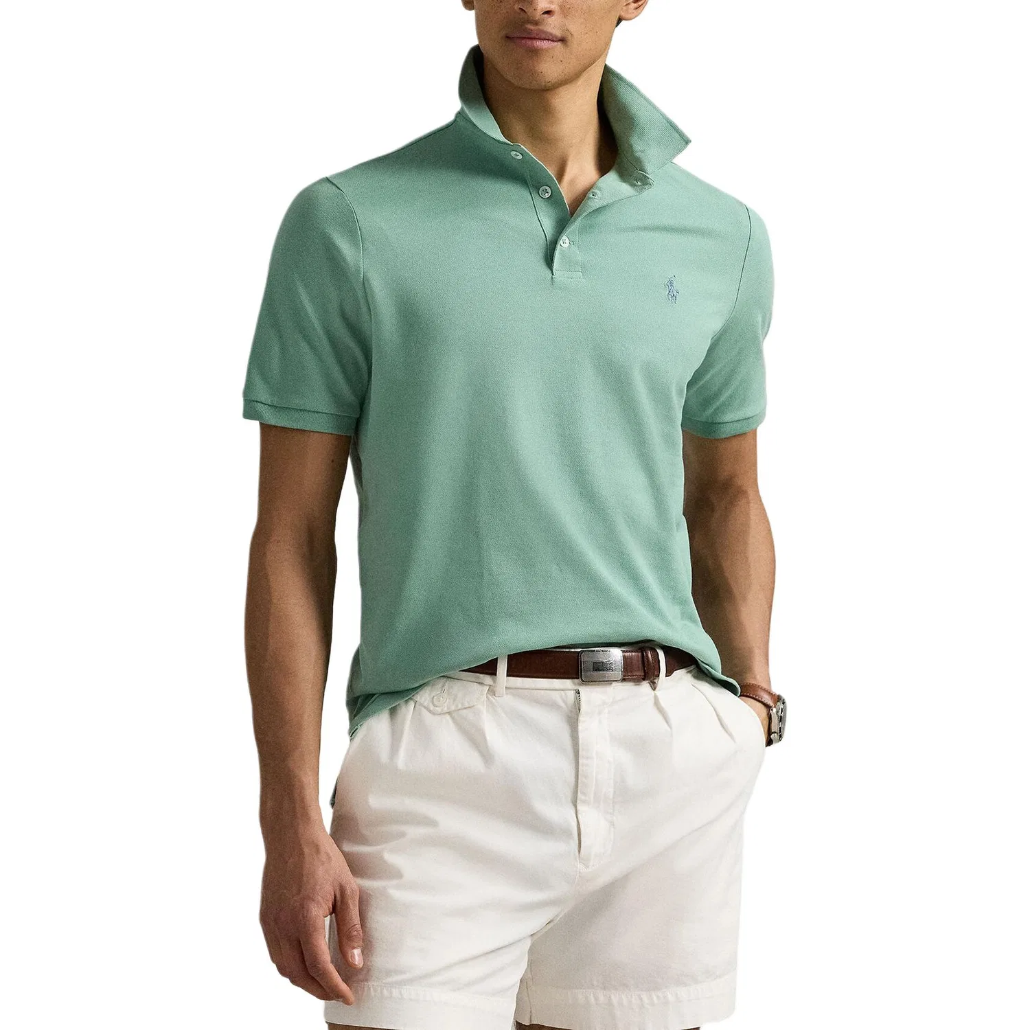 Поло из хлопка Polo Ralph Lauren, Mint Green — фото 4