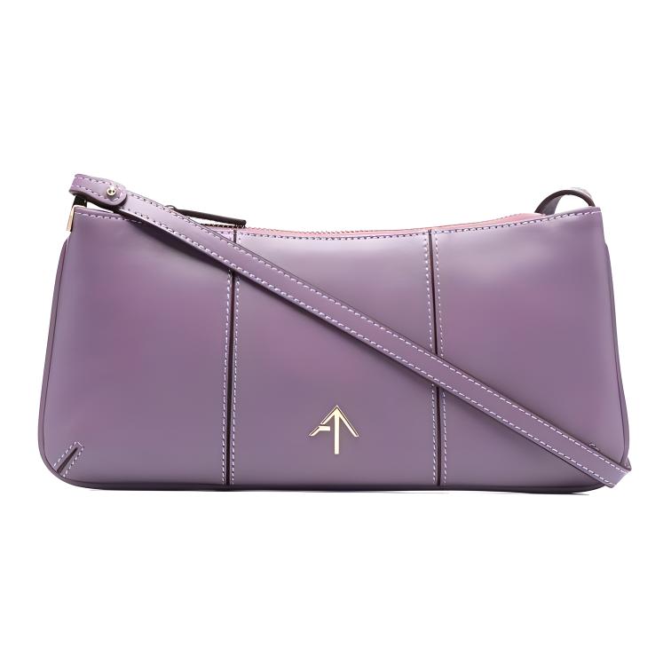

Manu Atelier Женская сумка-мессенджер из коровьей кожи светло-фиолетового цвета