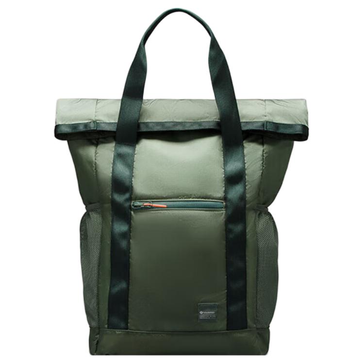 

Lululemon Складная полиэстеровая сумка через плечо унисекс, Gray Eucalyptus/Legacy Green/Coral Kiss
