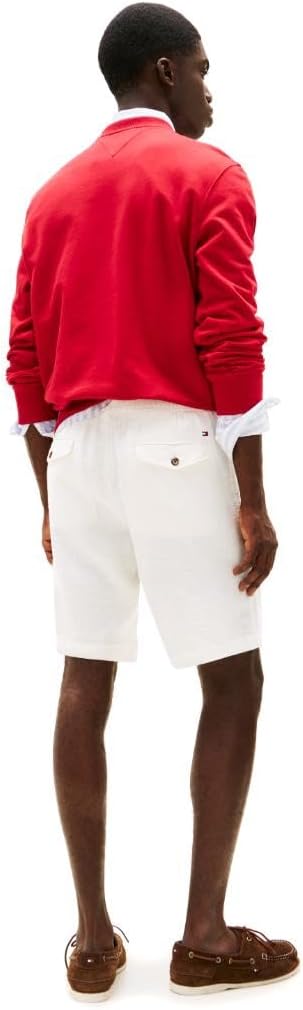 Мужские летние льняные шорты Tommy Hilfiger 10 дюймов свободного кроя, Ivory Silk — фото 4