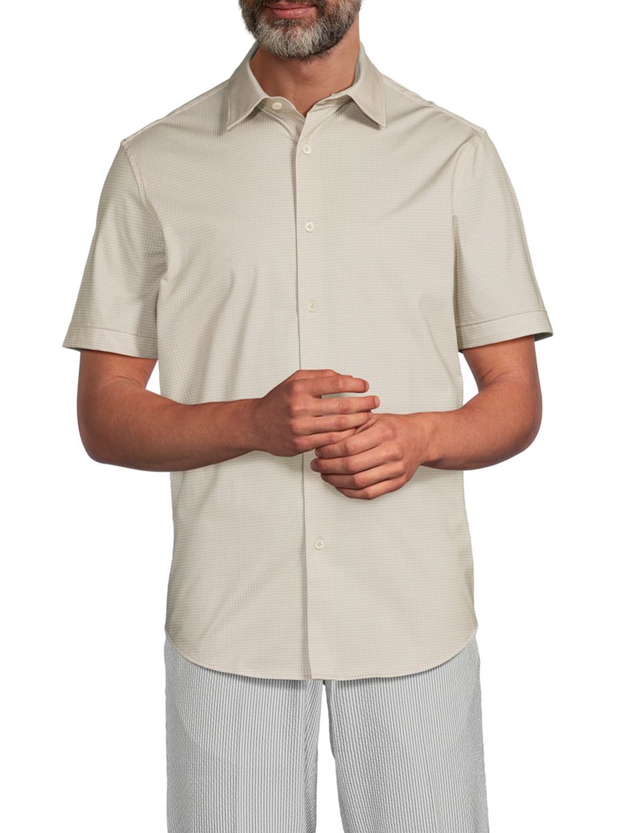 

Рубашка из эластичного хлопка Bugatchi, песочный