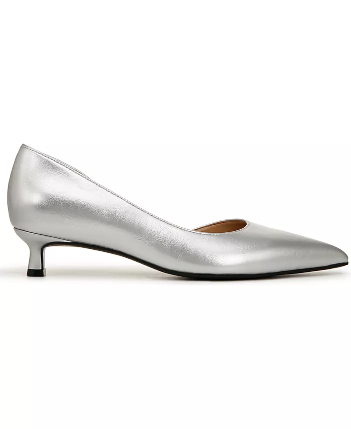 Галлент туфли-лодочки на каблуке "кitten heel" Naturalizer, серебряный — фото 2