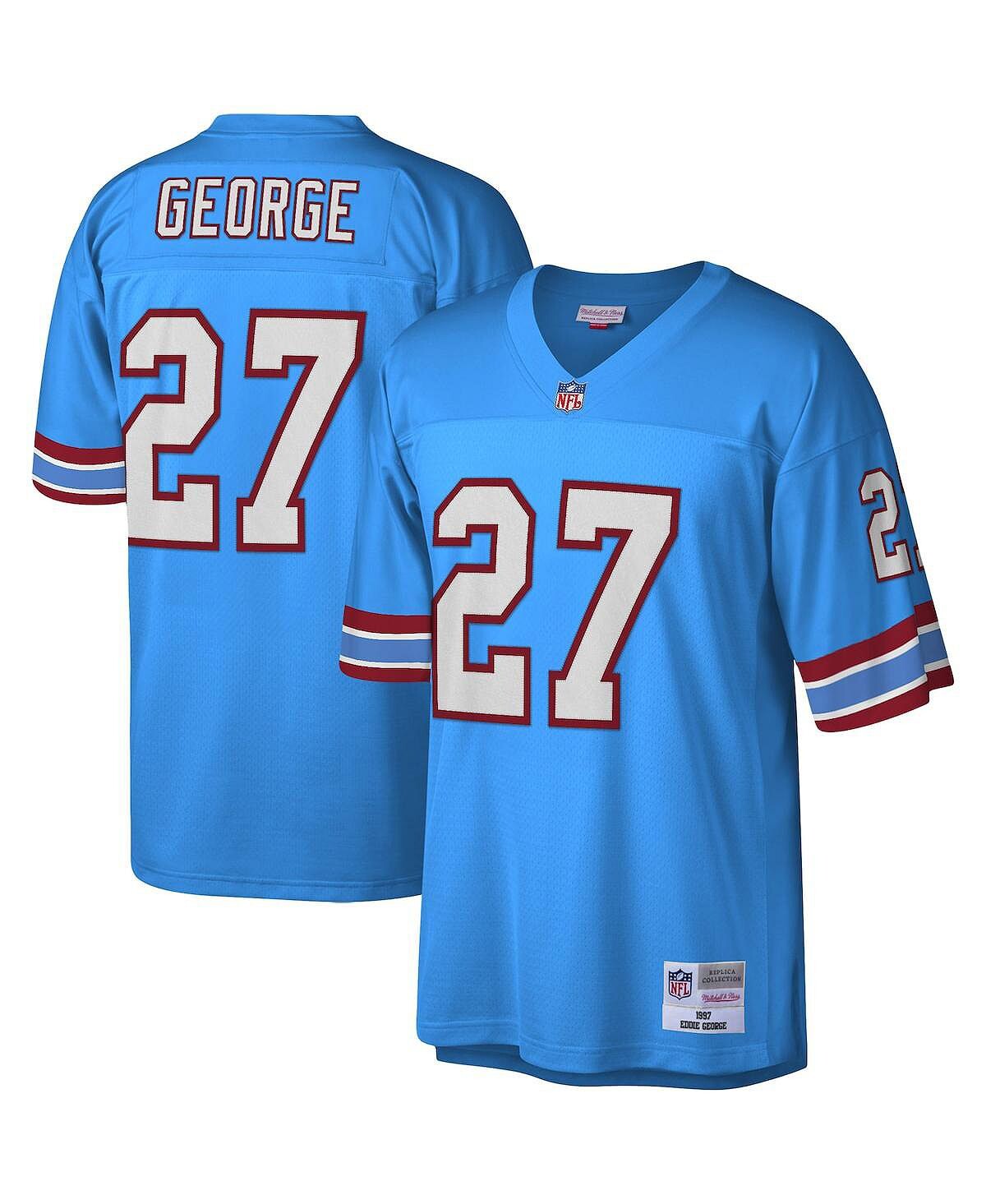 

Мужская голубая майка Эдди Джорджа Хьюстон Ойлерз Legacy Replica Mitchell & Ness