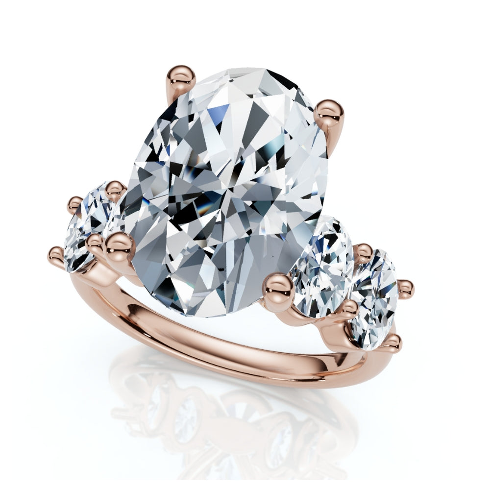 

Помолвочное кольцо с сертифицированным овальным бриллиантом 8,50 карата, золото 14 карат Pompeii2, 14K Rose Gold