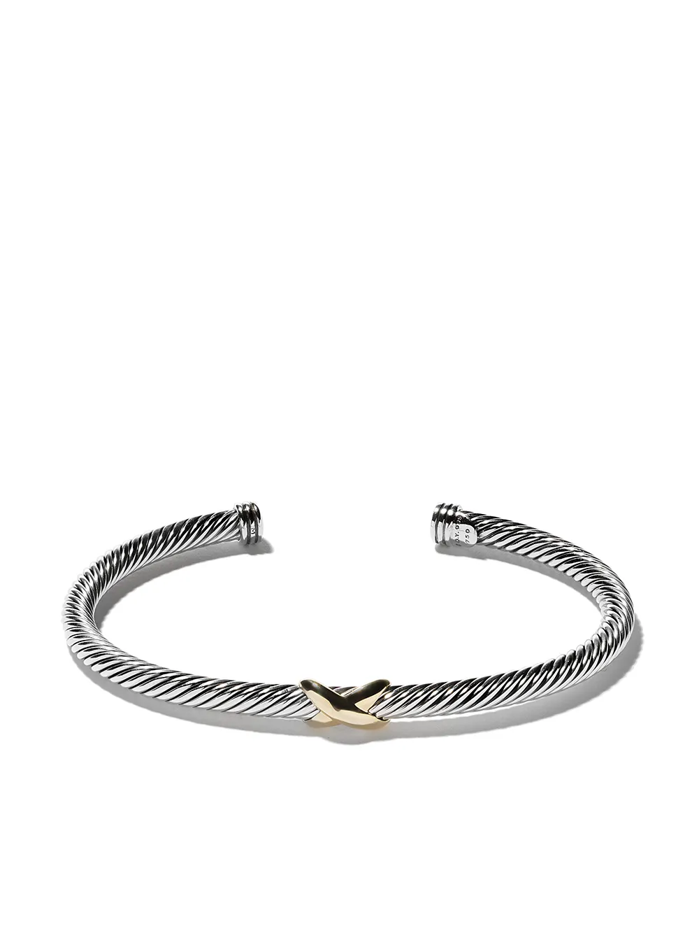 

Браслет X Classic Cable Station из серебра и желтого золота (4 мм) David Yurman, серебяный