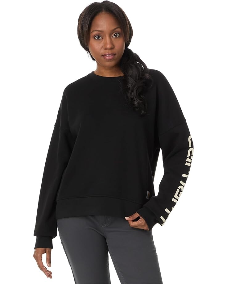 

Свитер Carhartt TENCEL Fiber Series Loose Fit Sleeve Graphic Sweatshirt, черный