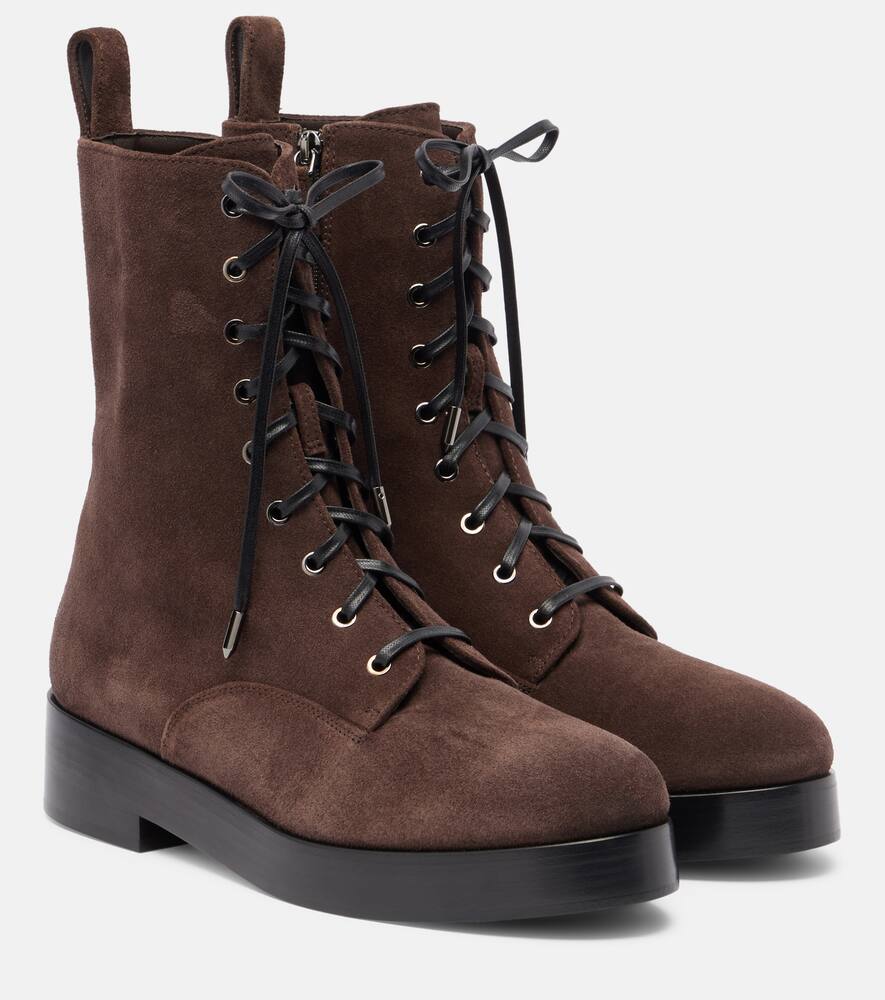 Бен замшевые ботинки combat Aquazzura, Charcoal