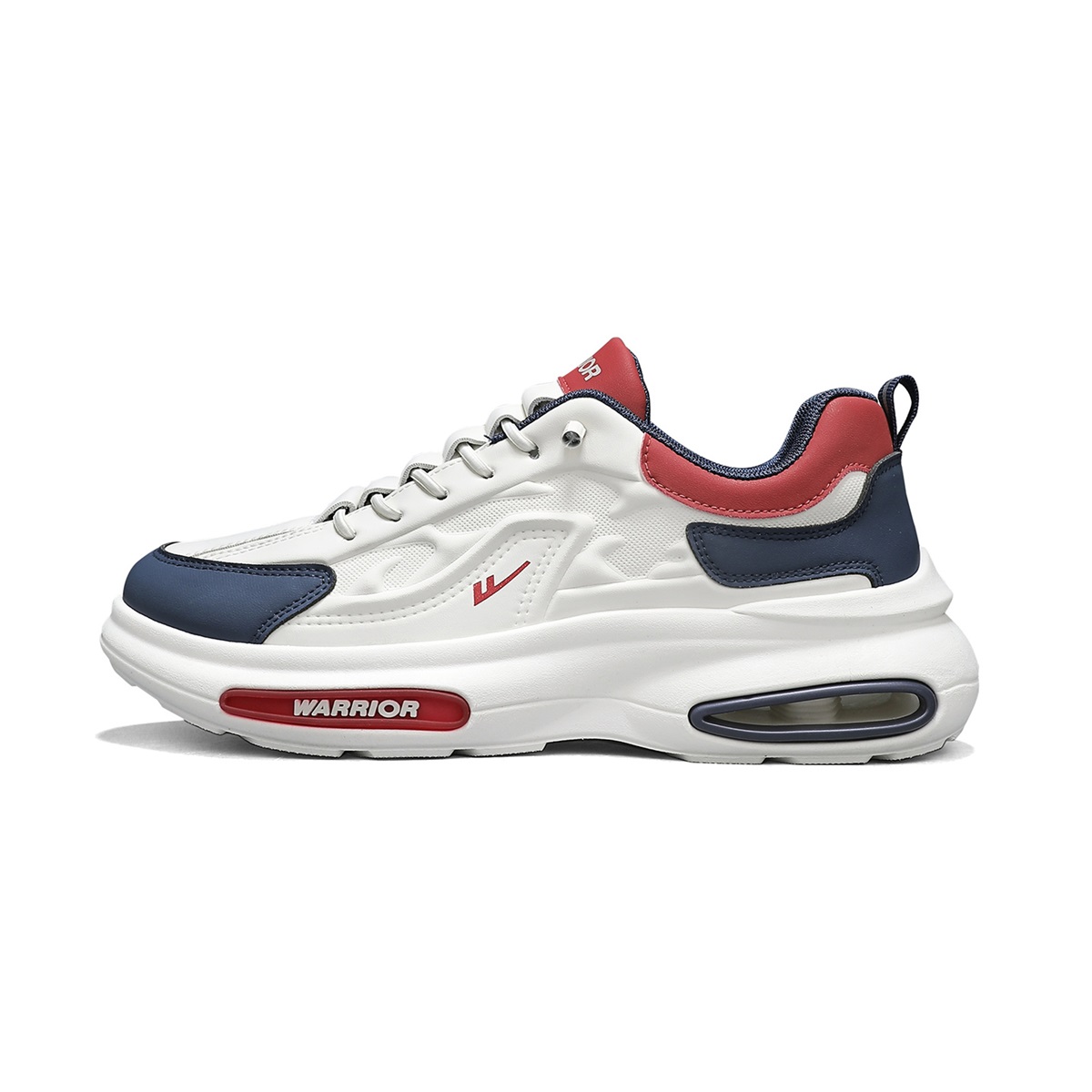 

WARRIOR Износостойкие дышащие низкие массивные кроссовки мужские - бежевый тёмно-синий красный, цвет Beige Dark Blue Red