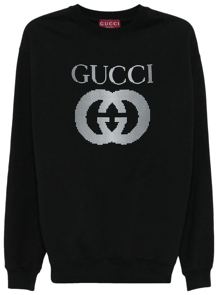 

Толстовка Gucci Interlocking Logo Crewneck Sweatshirt 'Black', черный