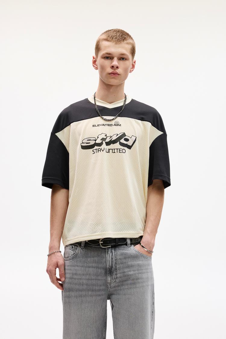 

Футболка хоккейная Stwd сетка Pull And Bear, белый