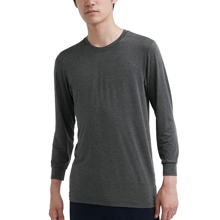 Футболка термо мужская Truffle Grey UNIQLO, Truffle Gray — фото 2
