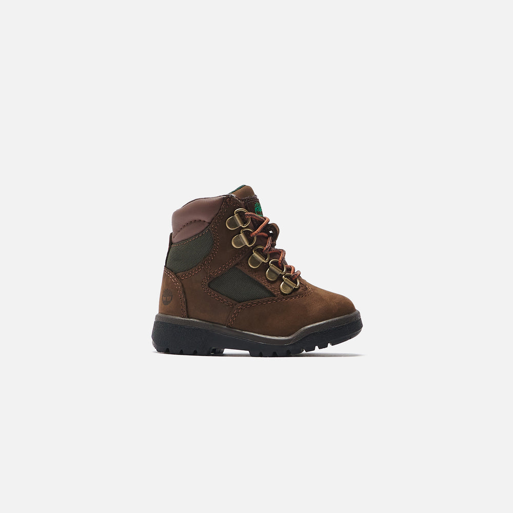 

Ботинки Timberland Toddler 6" Field Boot, цвет Brown/Green