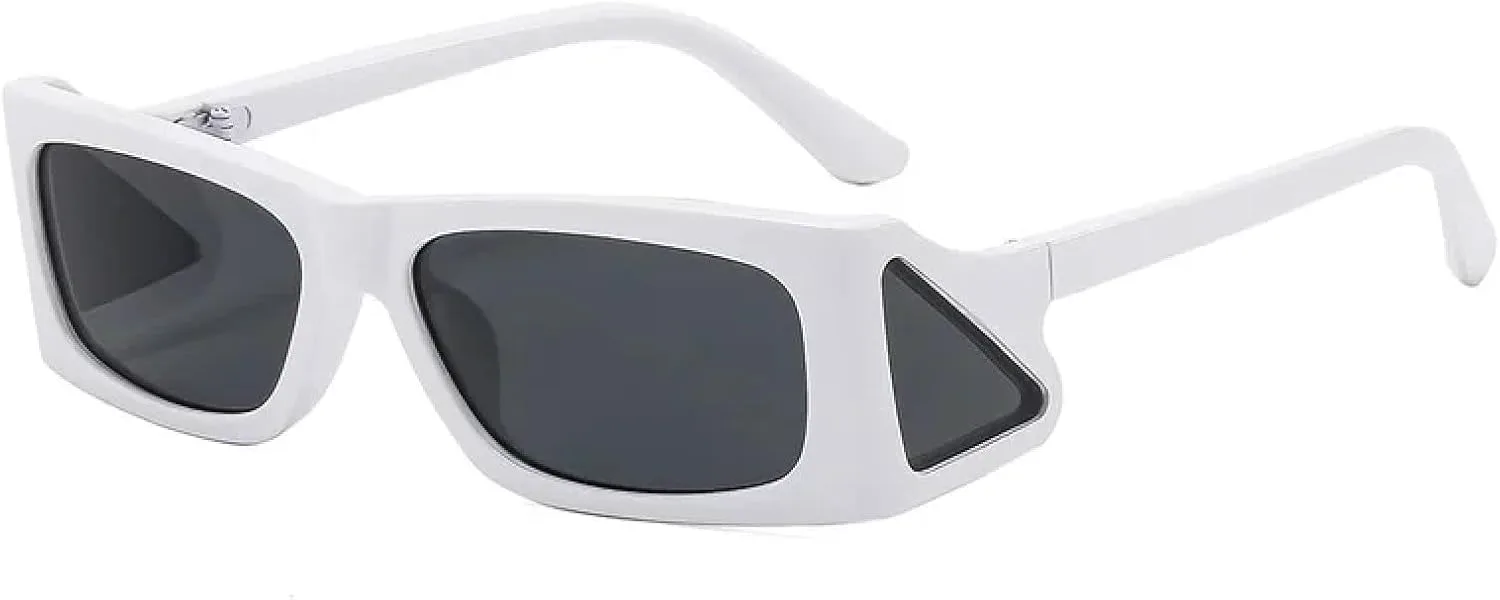 

Винтажные солнцезащитные очки для женщин и мужчин в стиле ретро, ​​разноцветные, панк, для активного отдыха, защита от УФ-излучения UV400 UATXTAU, White-black