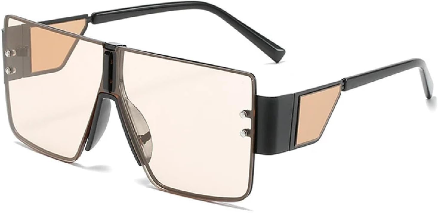 

Крупные солнцезащитные очки для женщин и мужчин в стиле ретро с большой оправой, цельные, модные, для активного отдыха и вождения, с защитой от УФ-излучения UV400 TKKTLLT, Black Tea