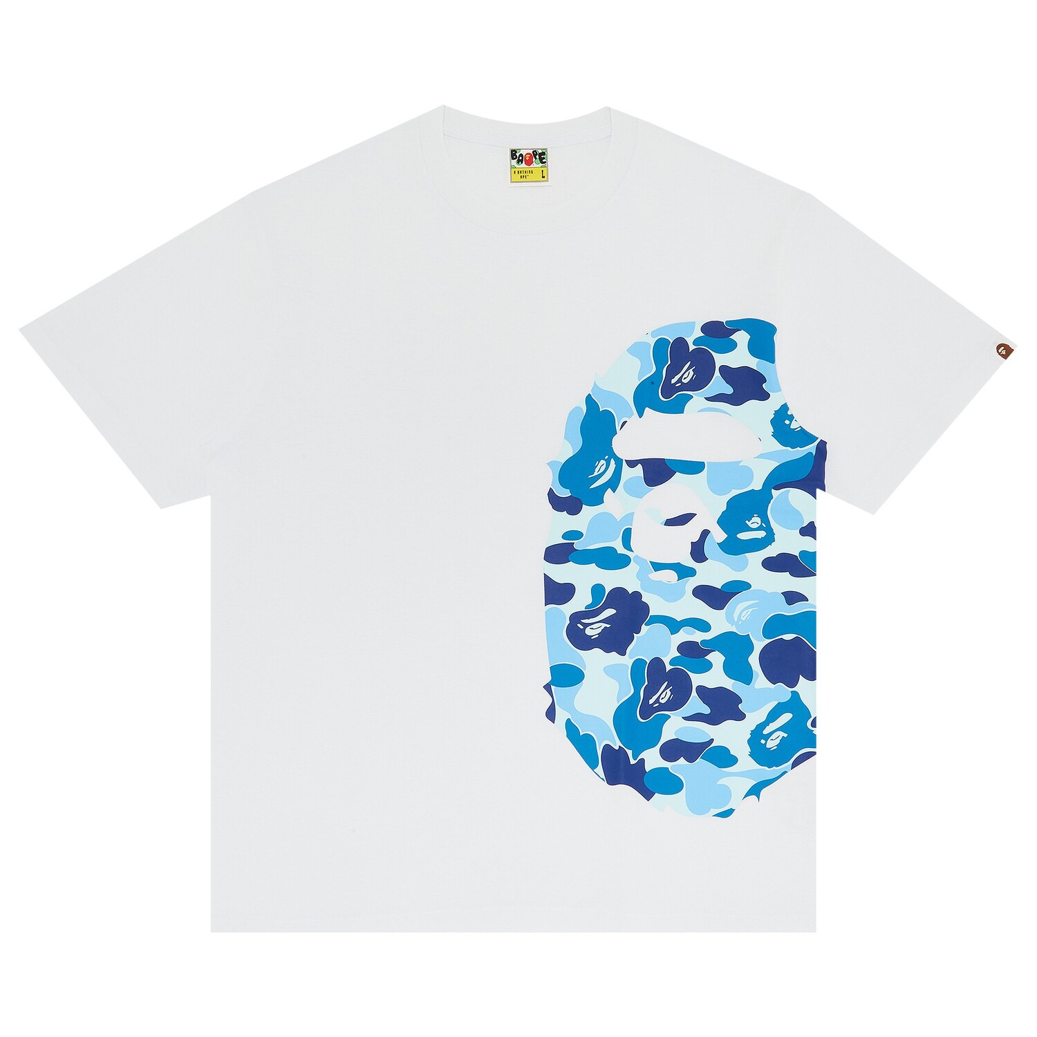 

BAPE Футболка ABC Side Big Ape Head, цвет Белый/Синий