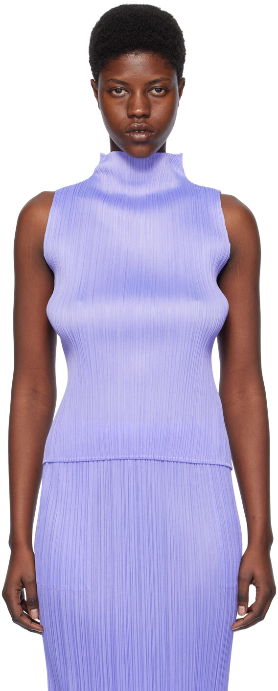 

Синяя майка Basics Pleats Please Issey Miyake, цвет Light blue