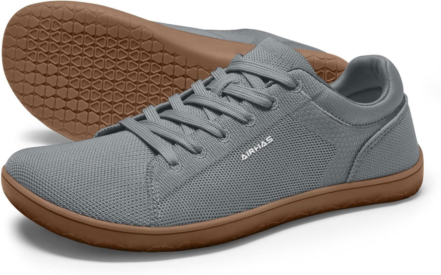 

Мужские обувь Легкие прогулочные туфли Широкий носок Гибкие кроссовки с нулевым падением для мужчин Летние минималистичные повседневные туфли Airhas, темно-серый